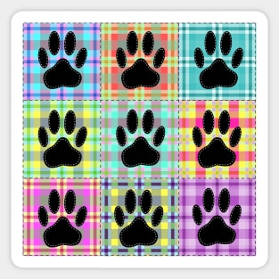 Dog Paw Pattern Quilt Print Sticker